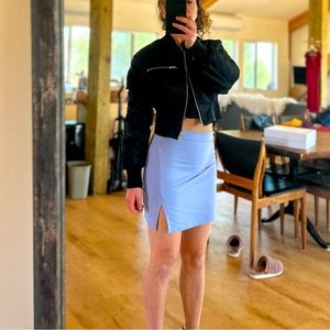 Iro women’s black Arley cropped rushed shell bomber jacket